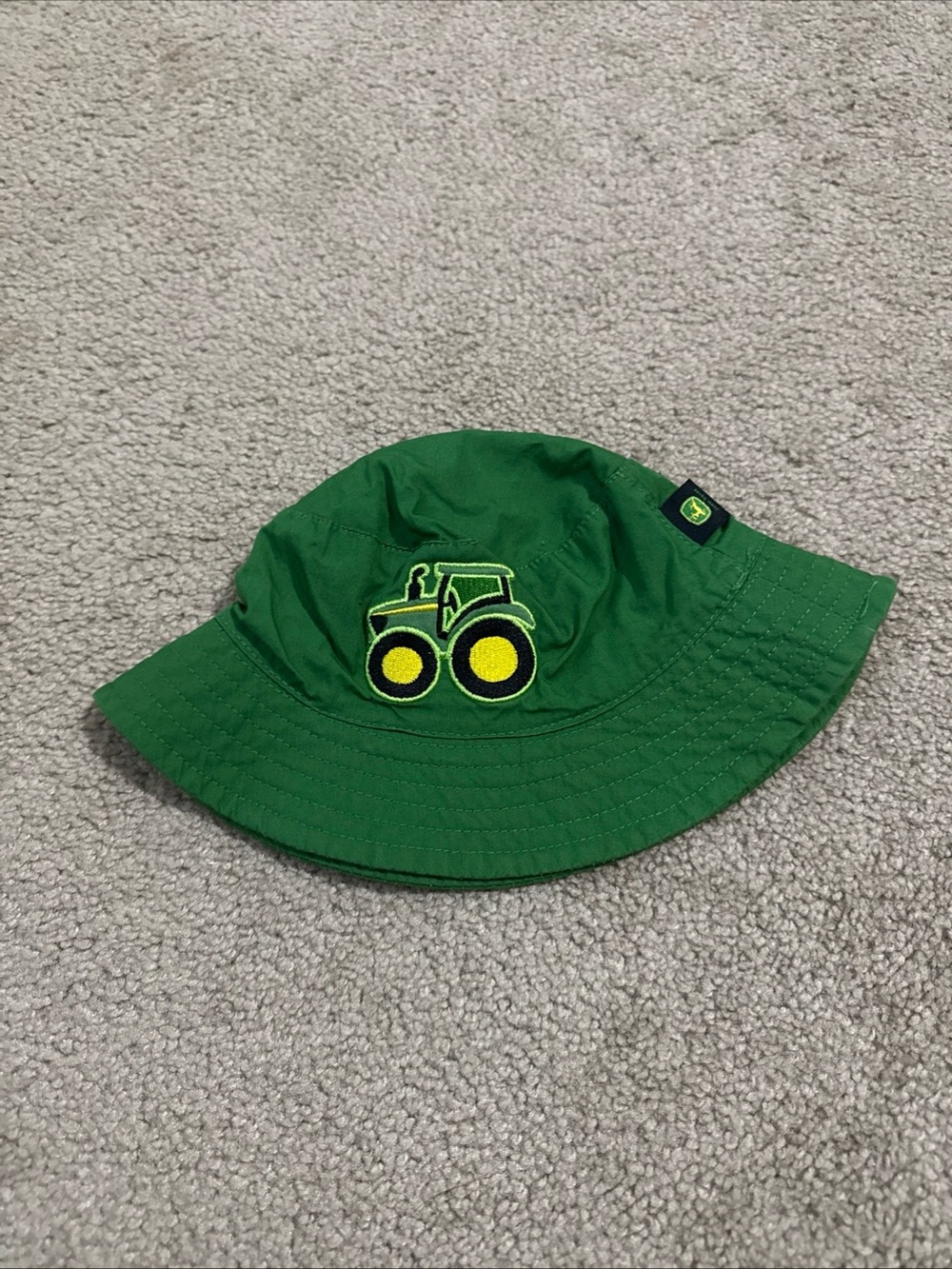 John Deere Green Bucket Hat with Yellow Tractor Patch